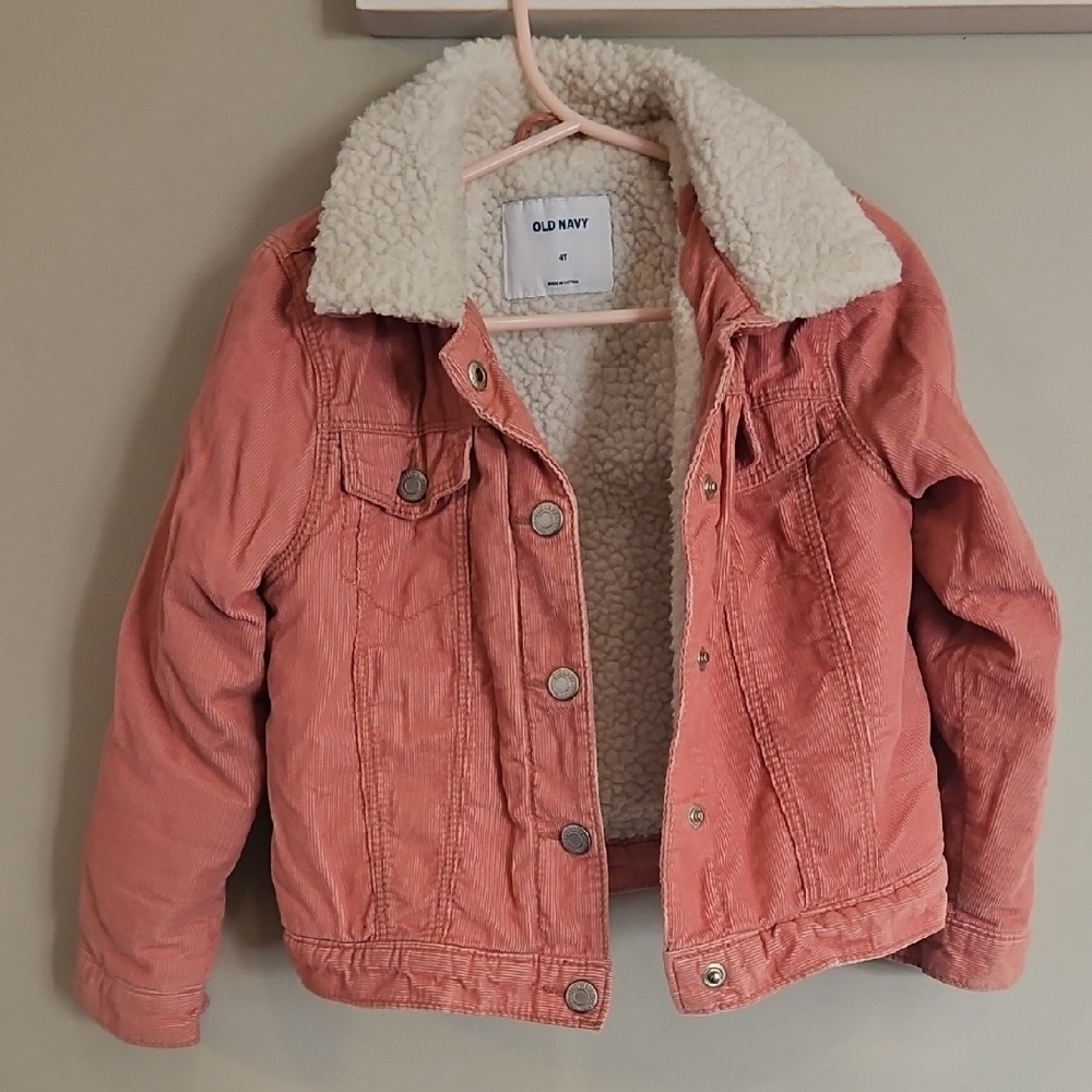 Old Navy Kids Pink Jean Jacket with Sherpa Lining